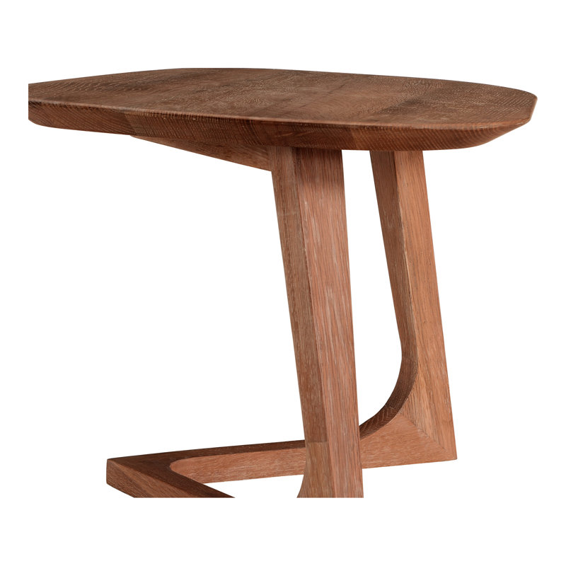 Mid-Century Modern Oval Walnut End Table