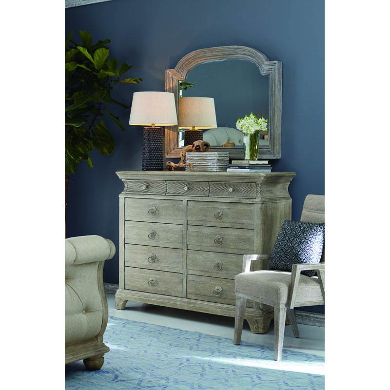 Beige Oak Cottage 11-Drawer Double Dresser