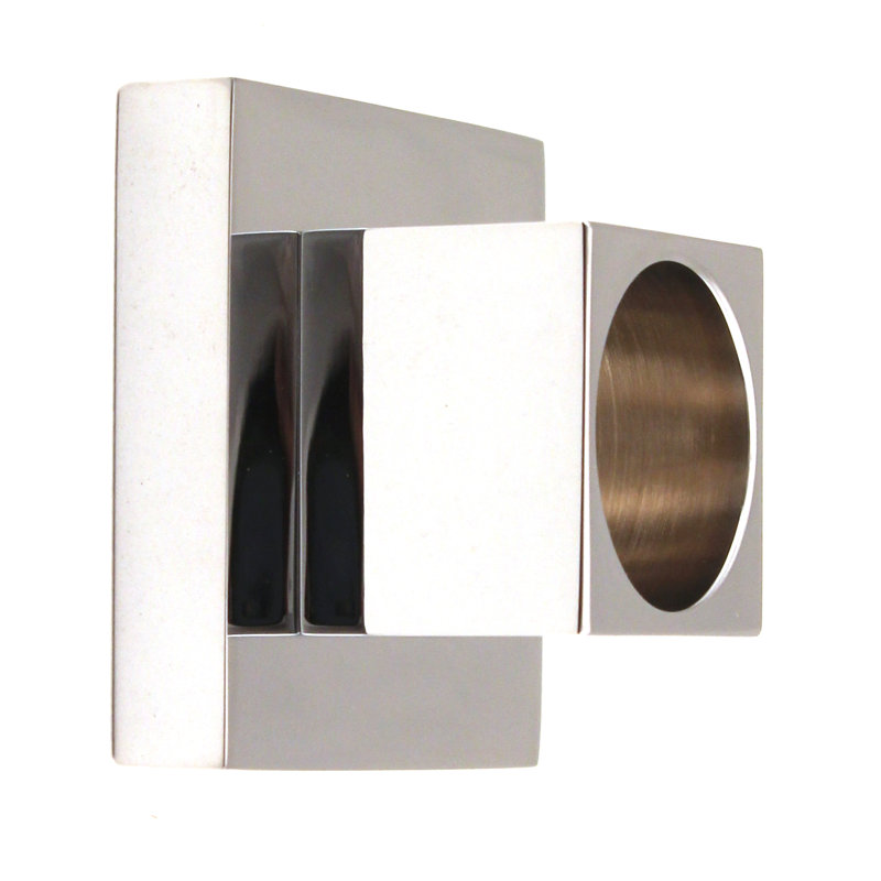 Polished Chrome Contemporary Square Shower Rod Brackets Set