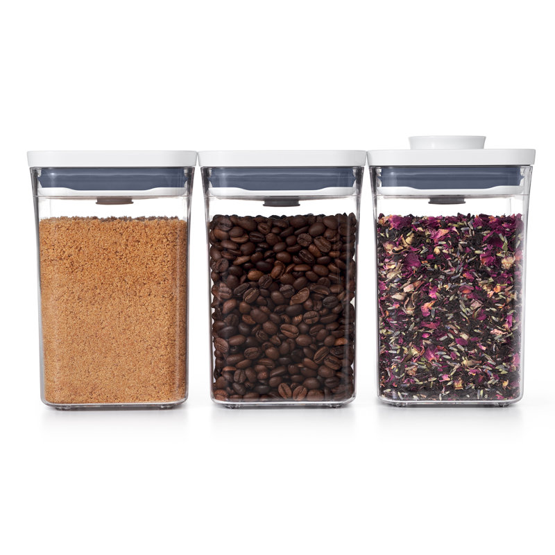 White BPA-Free 3-Piece Plastic Food Storage Container Set