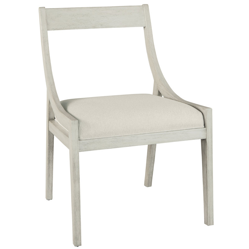 Sierra Heights 24" White Linen Upholstered Wood Arm Chair