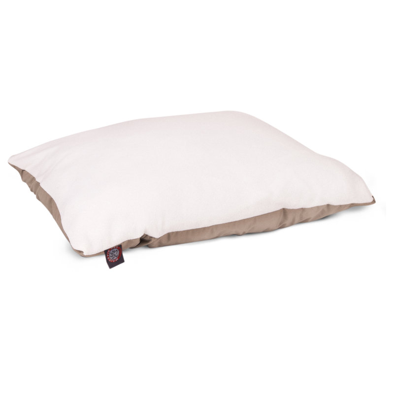 Medium Khaki Orthopedic Faux Sheepskin Dog Bed