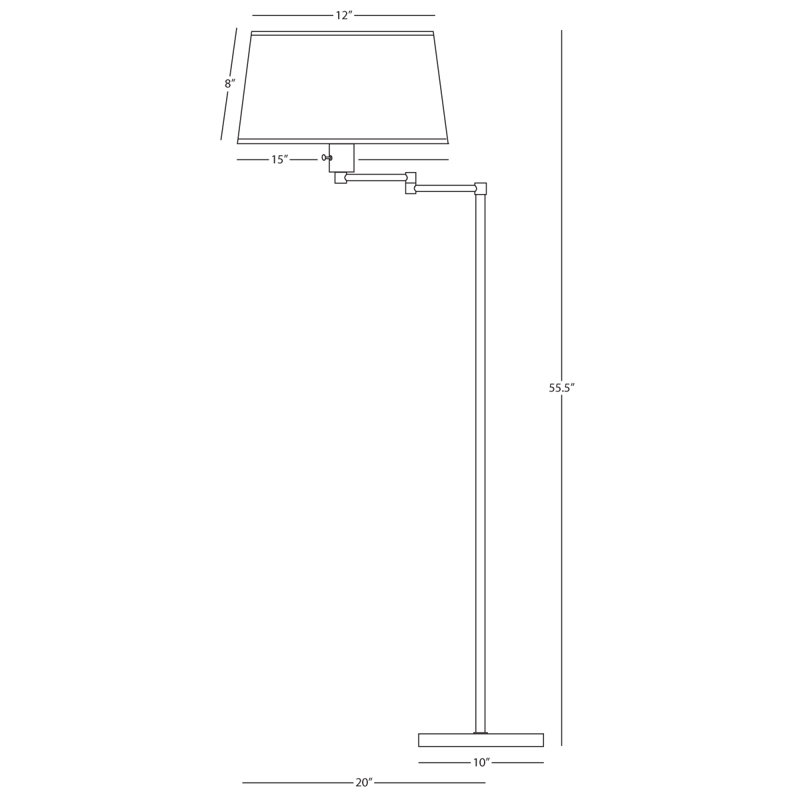 Matte Black Adjustable Steel Swing Arm Floor Lamp