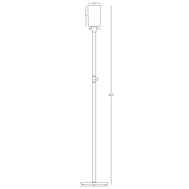 Nina 70.5'' Polished Nickel Floor Lamp with Frosted Glass Shade