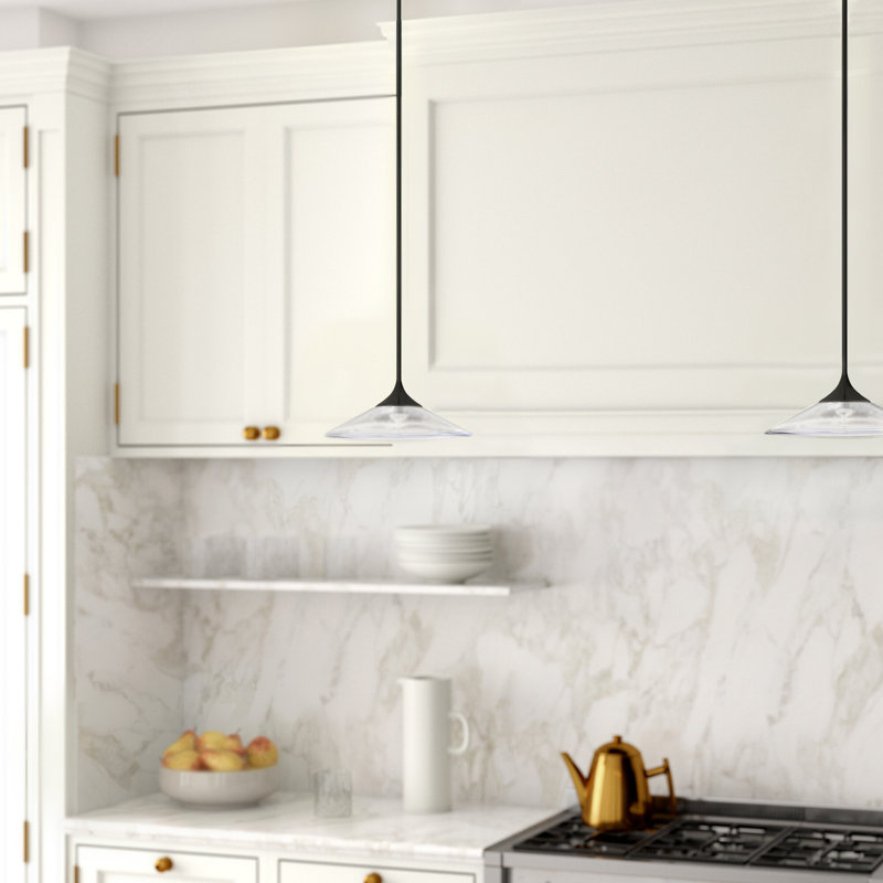 8.25" Black Glass LED Dimmable Pendant Light