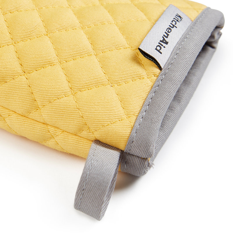 Yellow Silicone and Cotton Mini Oven Mitts, Set of 2
