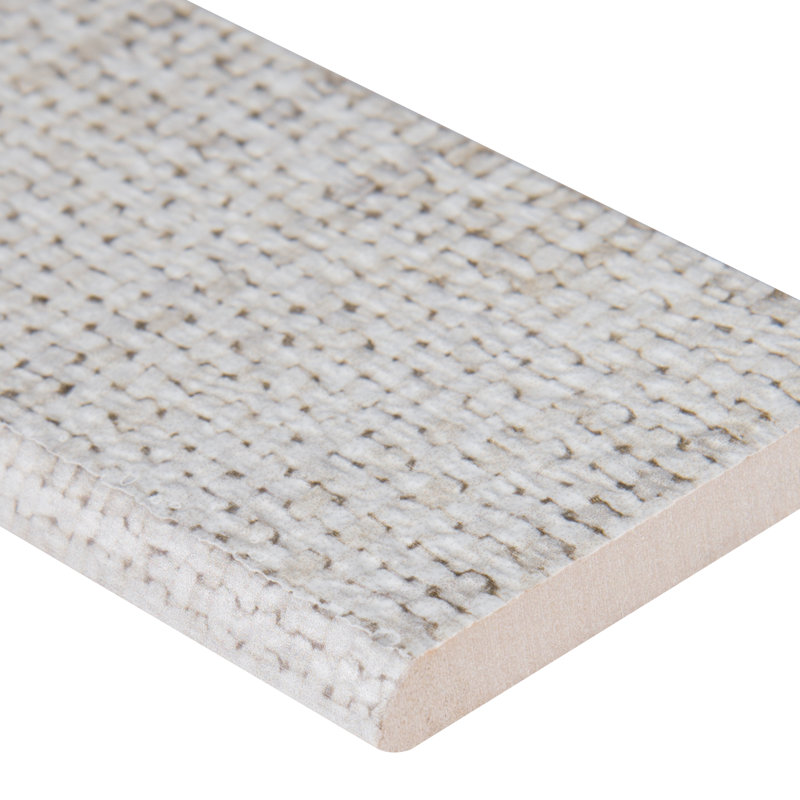 Ivory Matte Porcelain Bullnose Tile Trim, 24" x 3"