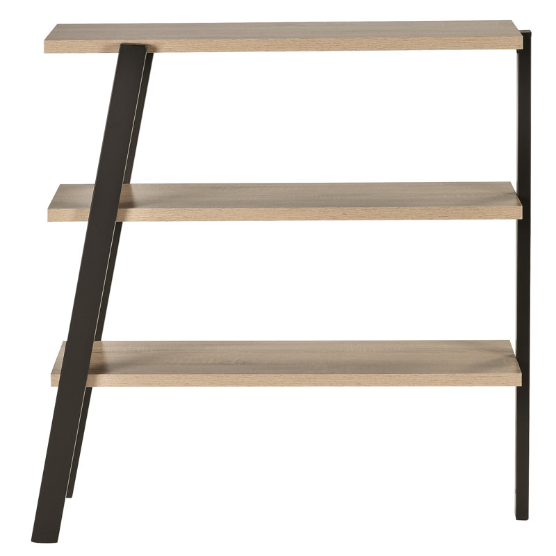 Mirella Sand Dune 3-Shelf Ladder Bookcase with Black Accents
