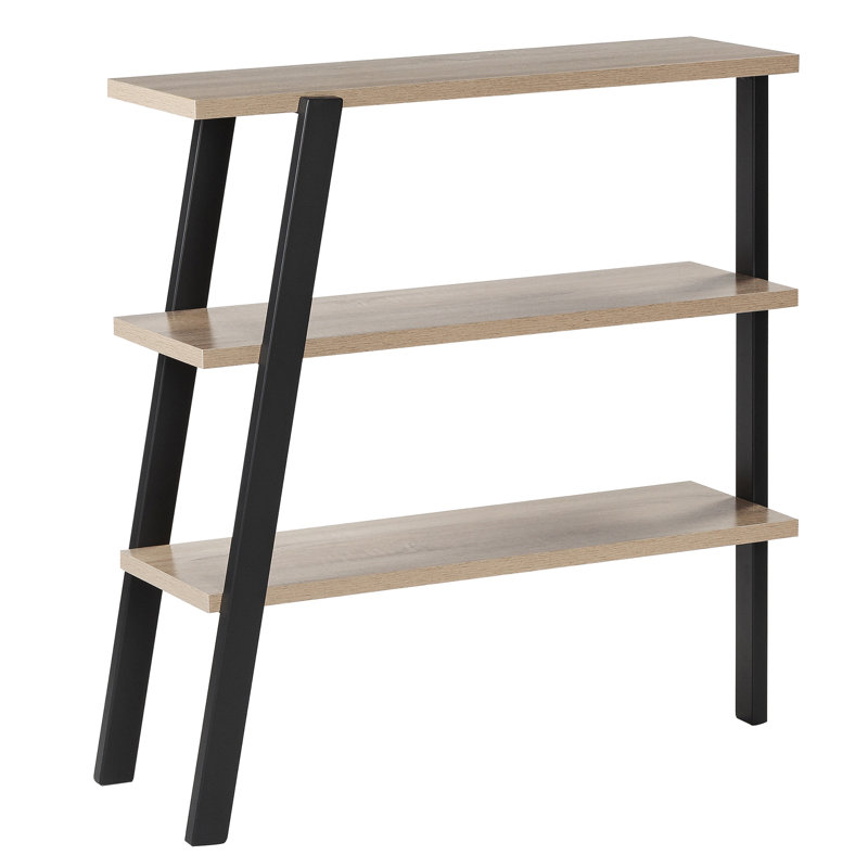 Mirella Sand Dune 3-Shelf Ladder Bookcase with Black Accents