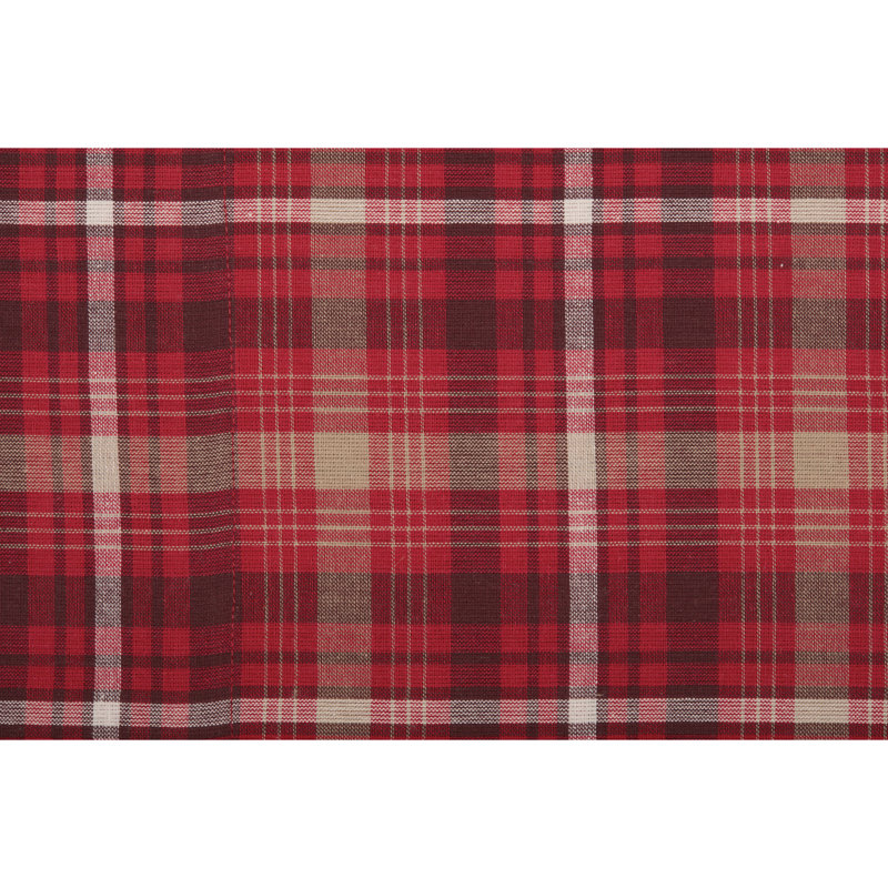 Braxton King Size Apple Red Plaid Cotton Pillowcase Set