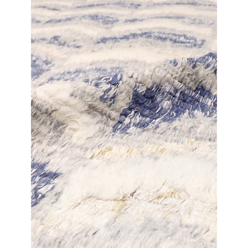 Ivory Hand-Knotted Wool Rectangular Area Rug 5' x 7'10"