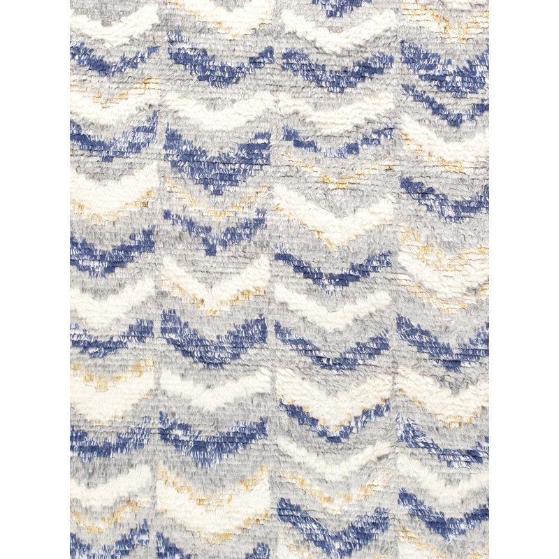 Ivory Hand-Knotted Wool Rectangular Area Rug 5' x 7'10"