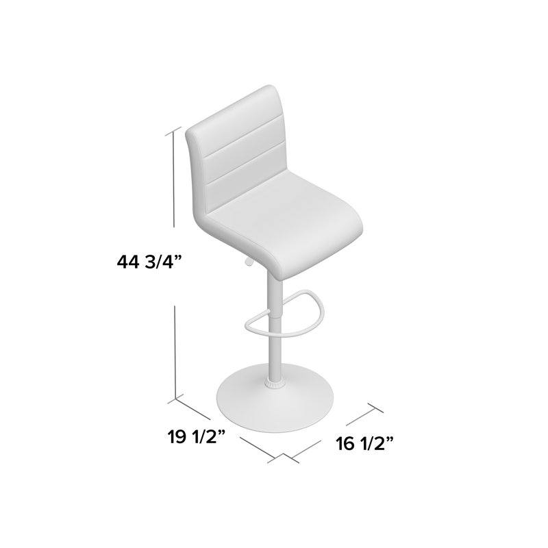 Gray Adjustable Height Swivel Bar Stool with Vinyl Seat