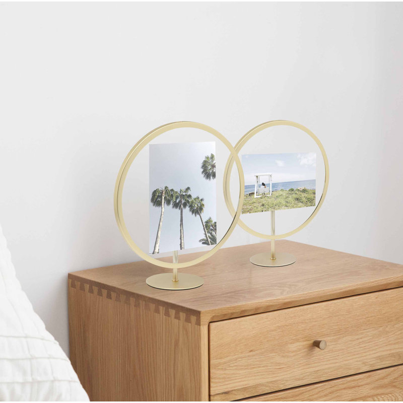Matte Brass 4x6 Floating Tabletop and Wall Picture Frame