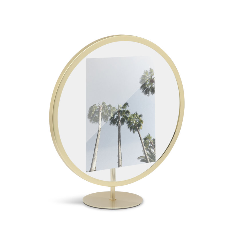 Matte Brass 4x6 Floating Tabletop and Wall Picture Frame