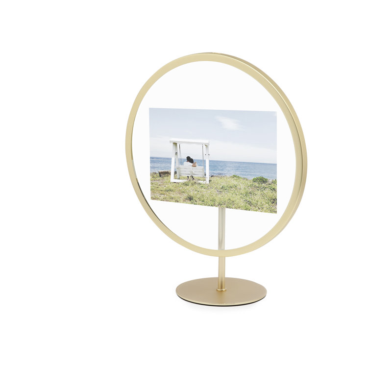 Matte Brass 4x6 Floating Tabletop and Wall Picture Frame