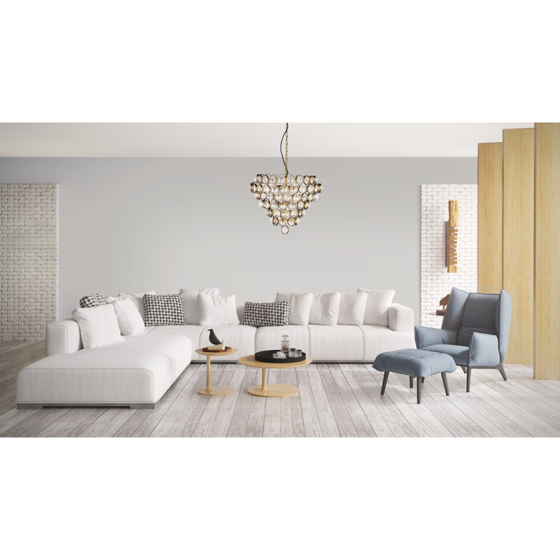 Elegant Aged Brass Bouquet 8-Light Chandelier with Etched Glass