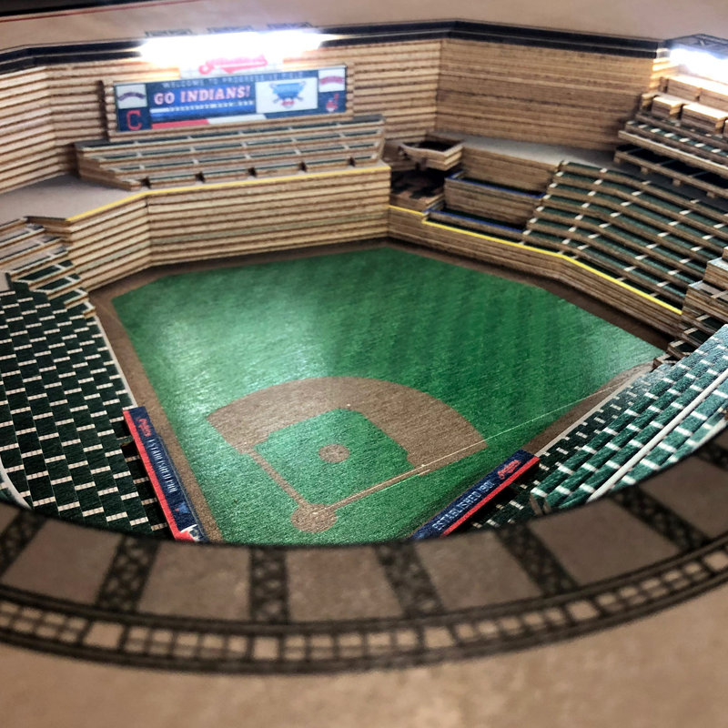 Boston Red Sox 25-Layer Lighted Stadium Replica Wood & Glass End Table