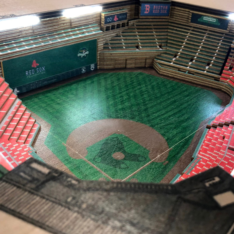 Boston Red Sox 25-Layer Lighted Stadium Replica Wood & Glass End Table