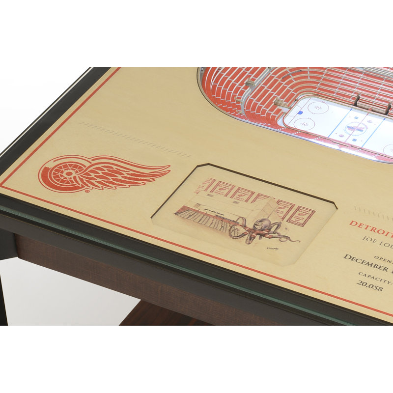 25-Layer Beechwood StadiumView Lighted End Table with Glass Top