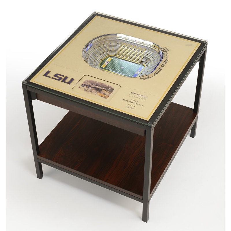 LSU Tigers Stadium-Inspired 26" LED Lighted End Table with Storage