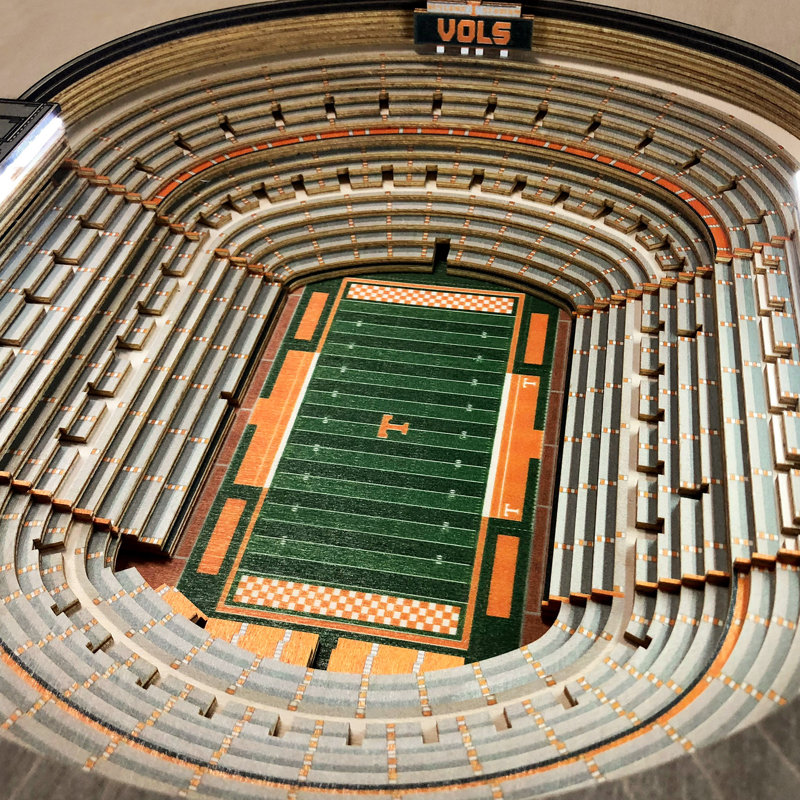 University of Tennessee Lighted Glass Top End Table