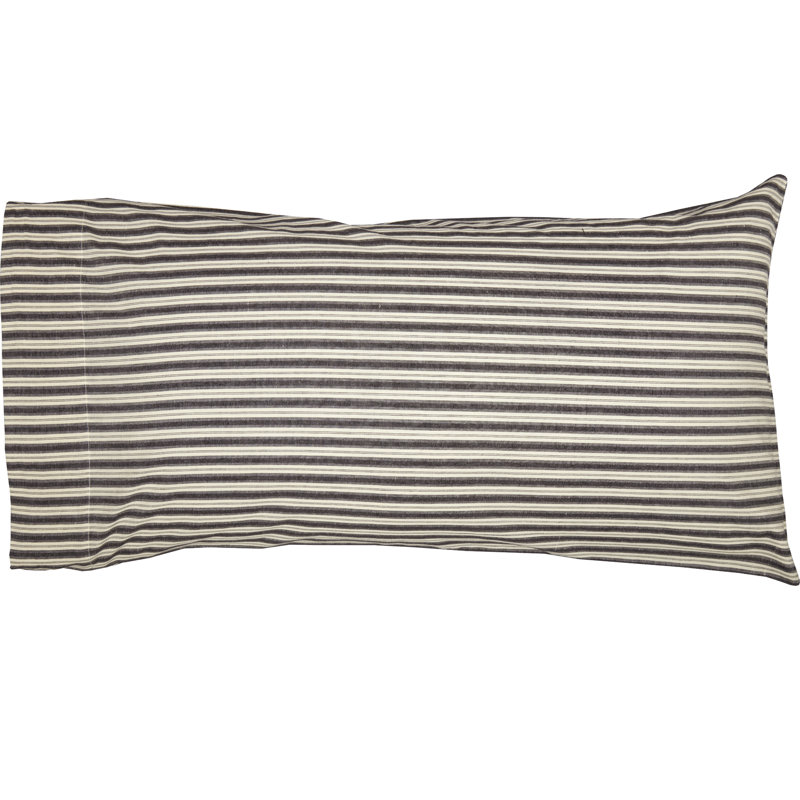 Ashmont Charcoal Grey and Ivory Cotton King Pillowcase Set