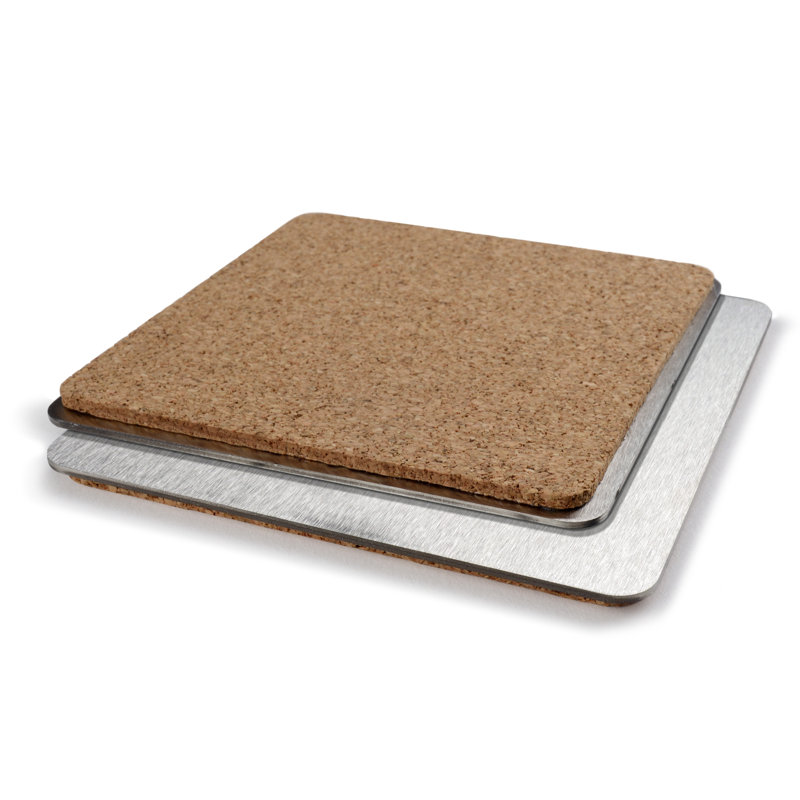 Stainless Steel Square Sports Theme Beverage Coaster Set