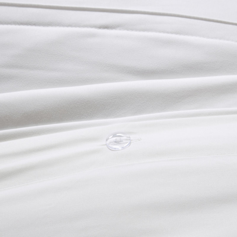 White Ruffled Microfiber King/Cal King 4-Piece Duvet Set