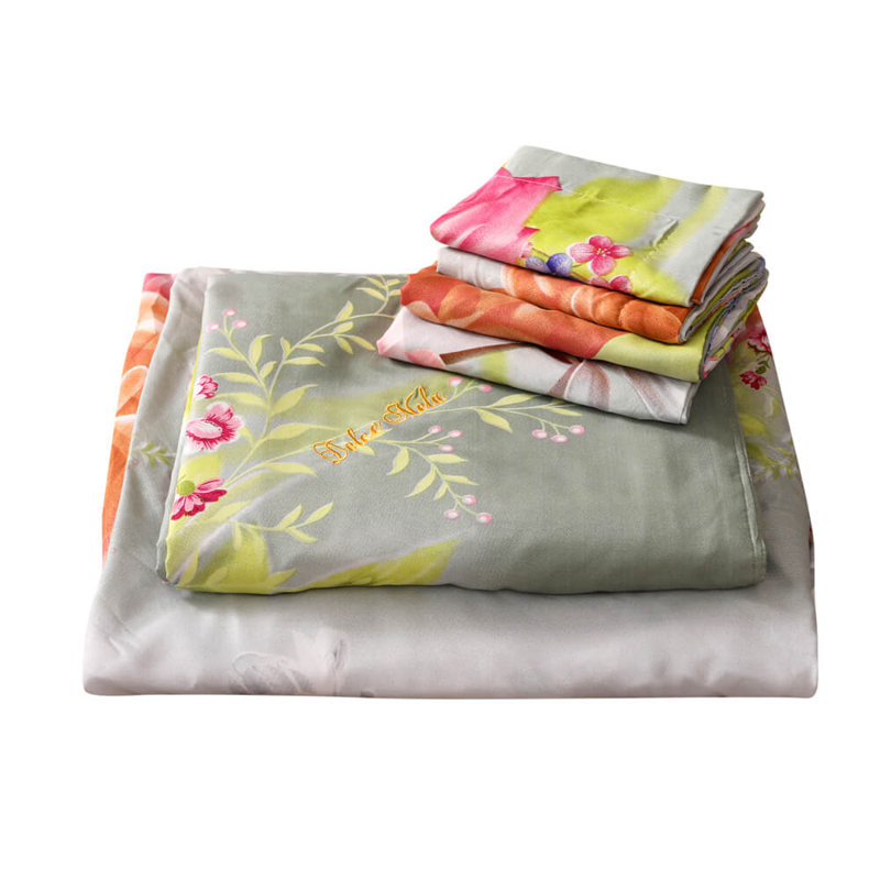 Queen Size Multicolor Floral Cotton Duvet Cover Set