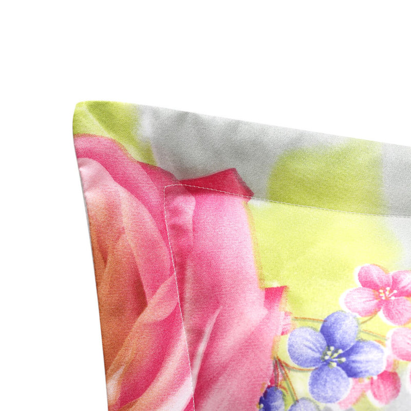 Queen Size Multicolor Floral Cotton Duvet Cover Set