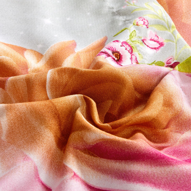 Queen Size Multicolor Floral Cotton Duvet Cover Set