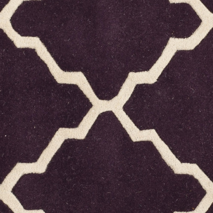 Hand-Tufted Elegance Dark Blue Wool 5' x 8' Rectangular Rug