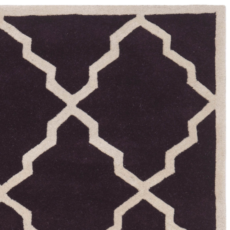 Hand-Tufted Elegance Dark Blue Wool 5' x 8' Rectangular Rug