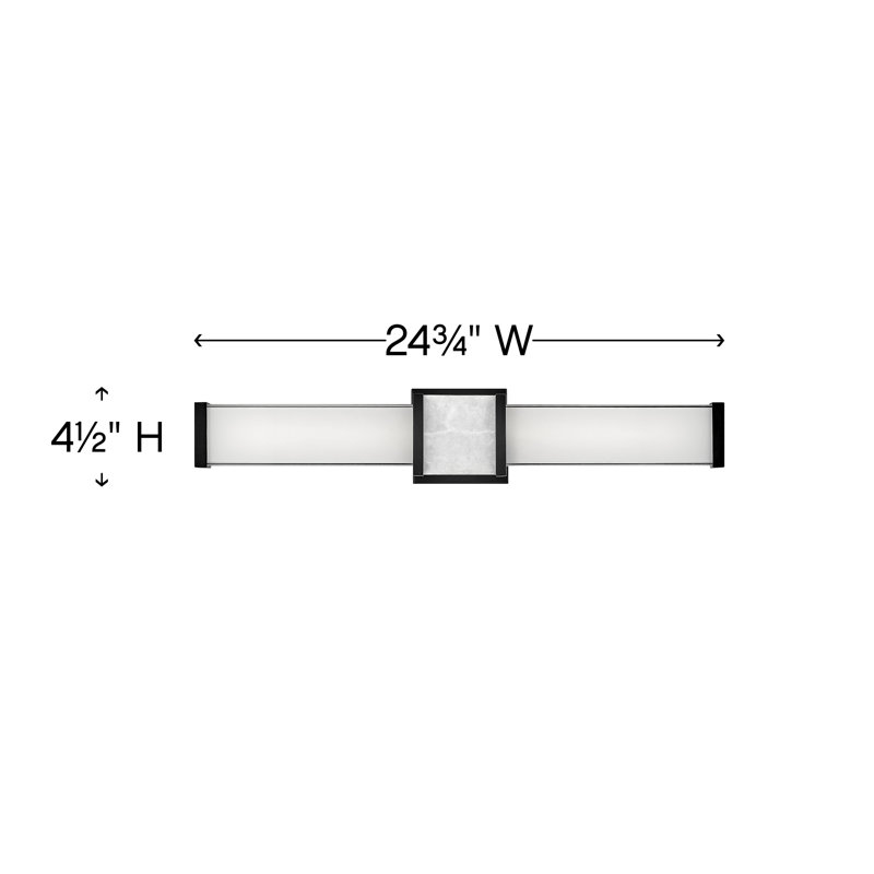 Pietra Luxe Black LED Bath Vanity Light, 24" Integrated