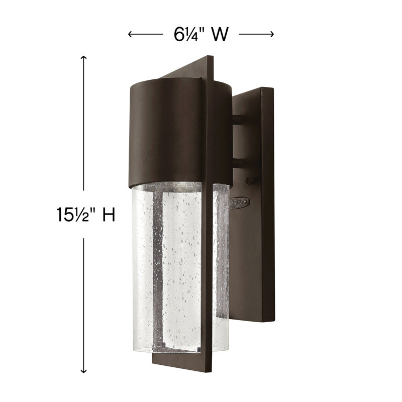 Buckeye Bronze Minimalist Seedy Glass Outdoor Wall Sconce