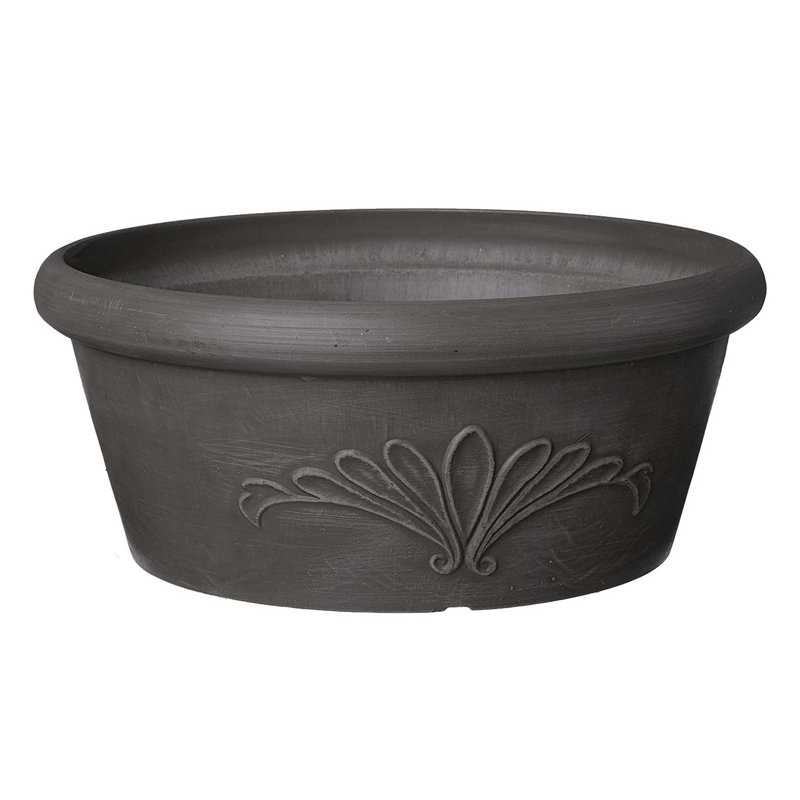 Eco-Friendly Dark Charcoal Bulb Pan Planter, 12"x5"
