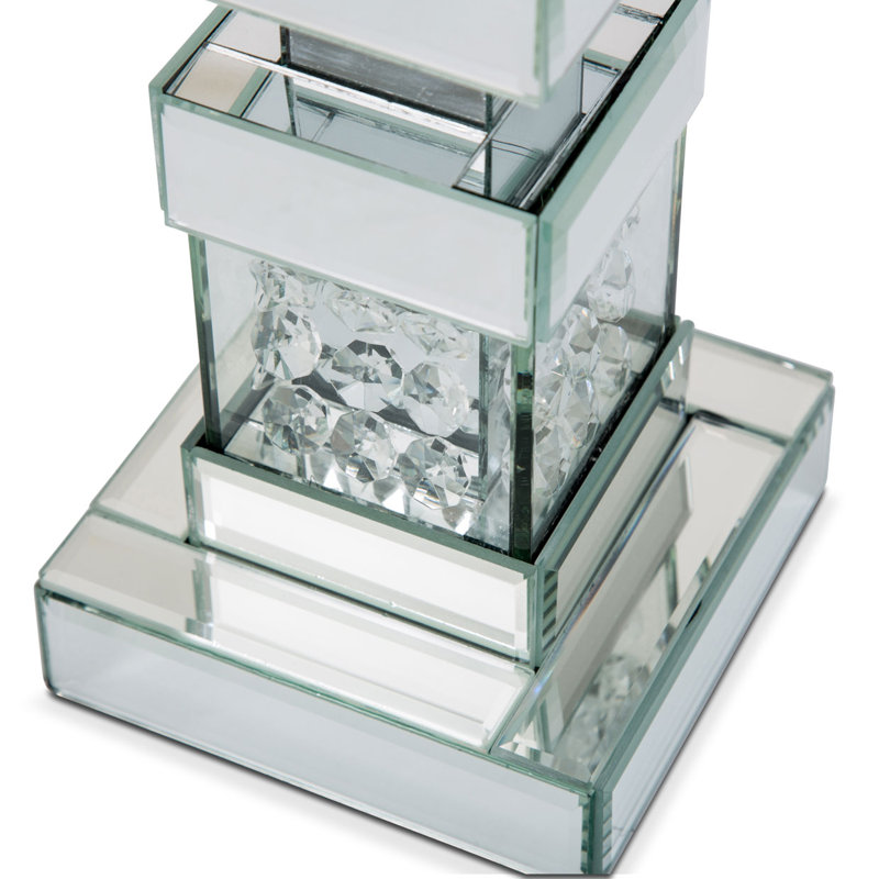 Elegant Montreal 20'' Crystal Glass Candlestick with Mirror Accents