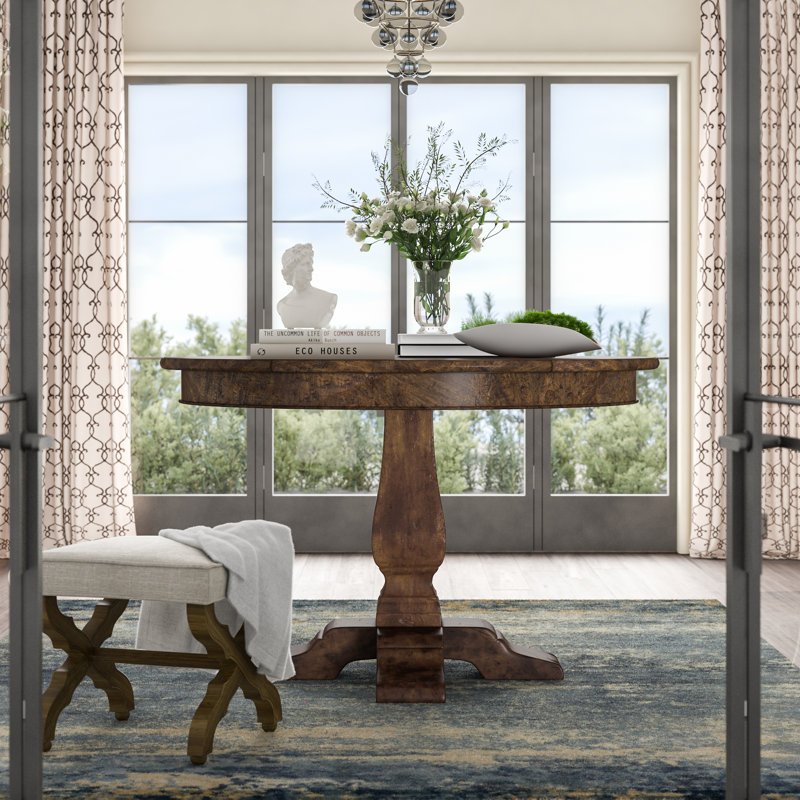 Round Reclaimed Oak Extendable Dining Table