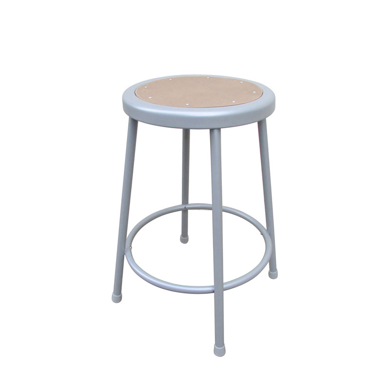 Brown and Gray Adjustable Backless Industrial Stool