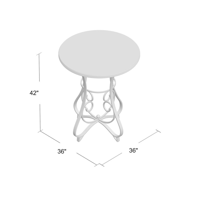 Hamilton 36" Round Cherry & Pewter Metal Pub Table