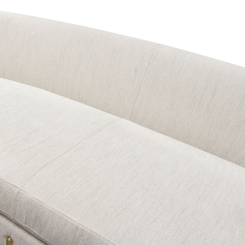 Lane 91'' Light Cream Fabric Sectional with Gold Metal Legs