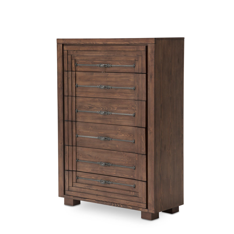Carrollton 6-Drawer Brown Industrial Chest with Cedar Lining