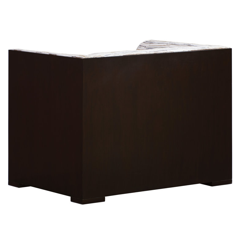 Brown Walnut and Fabric Luxe Transitional Armchair