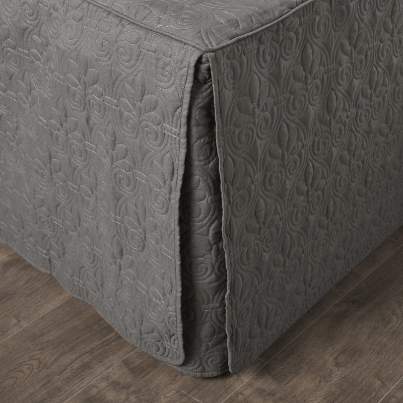 King Dark Grey Microfiber Quilted Bedspread Set