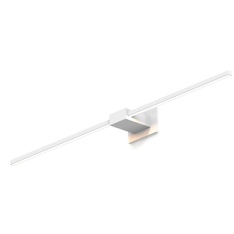Matte White Z-Bar LED Vanity Wall Sconce, Dimmable 60"