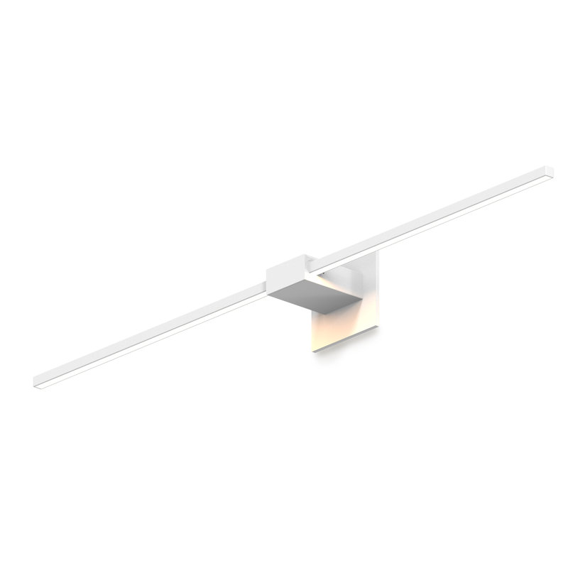 Matte White Z-Bar LED Vanity Wall Sconce, Dimmable 60"