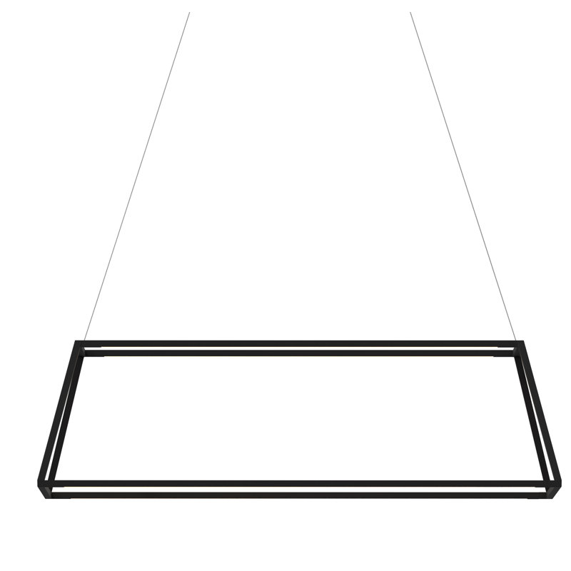 Z-Bar Rise Matte Black Aluminum LED Island Pendant