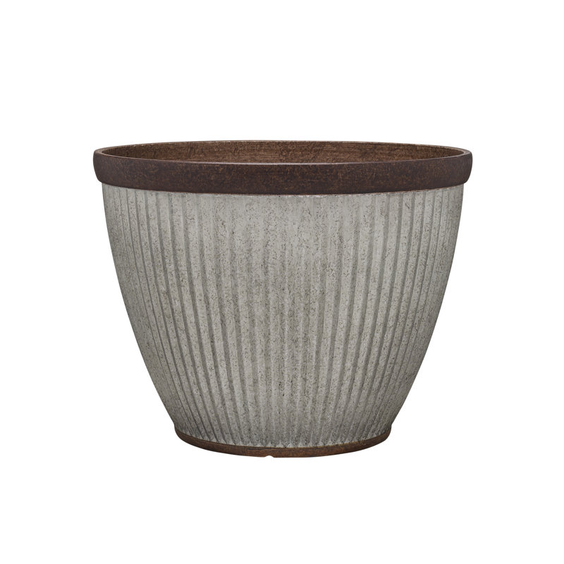 Westlake 20.5" Rustic Brown Resin Outdoor Planter