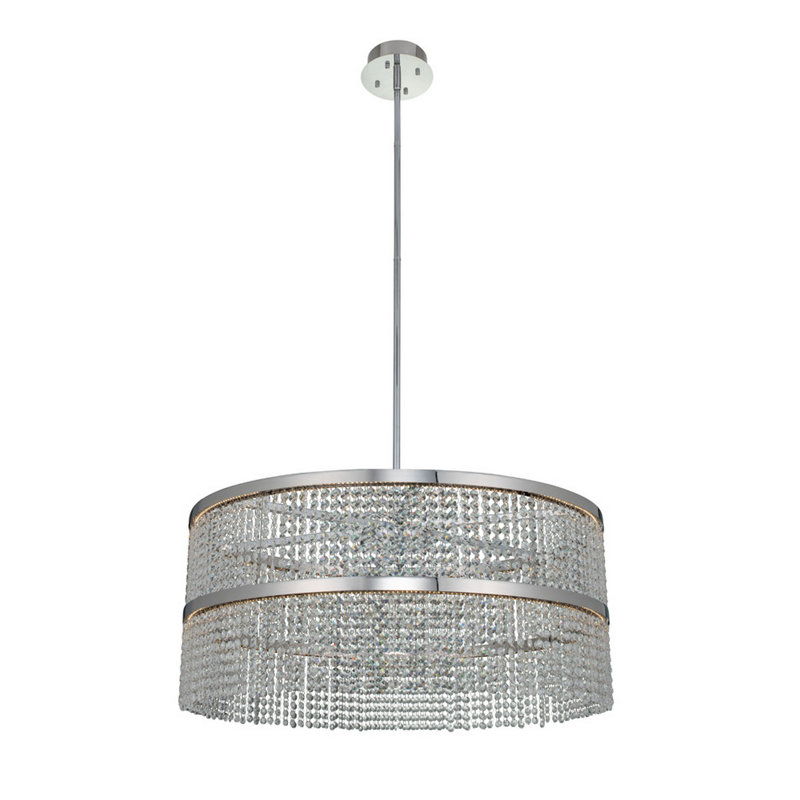 Felicity Crystal and Chrome Empire Pendant Light
